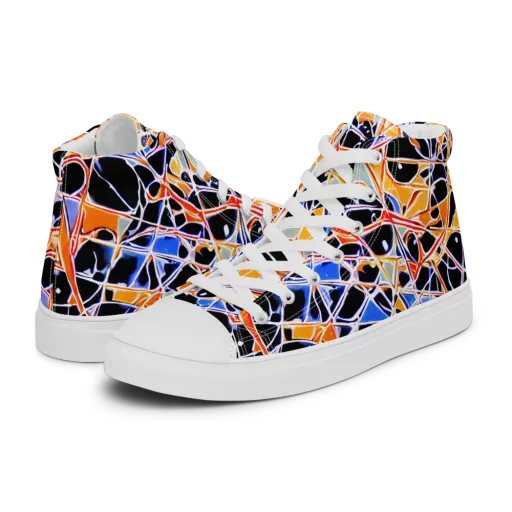 Static Eclipse on a Women's High Top Canvas Shoes