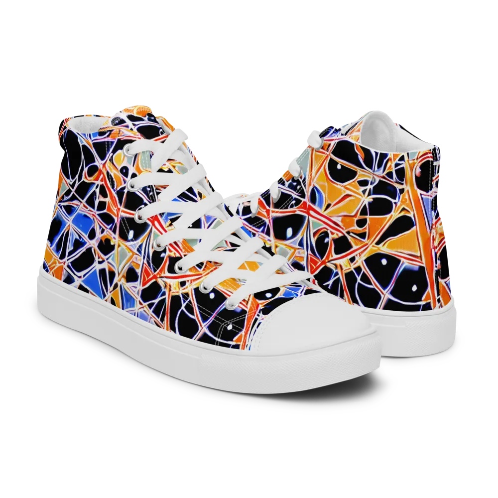 Static Eclipse on Women's High Top Canvas Shoes — Right