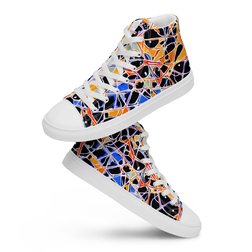 Static Eclipse on Women's High Top Canvas Shoes — Front