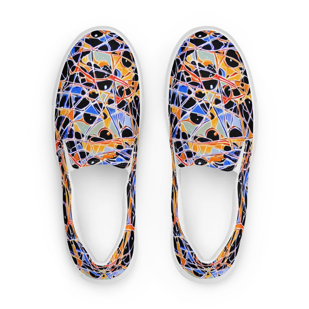 Static Eclipse on Men's Slip-On Canvas Shoes — Front