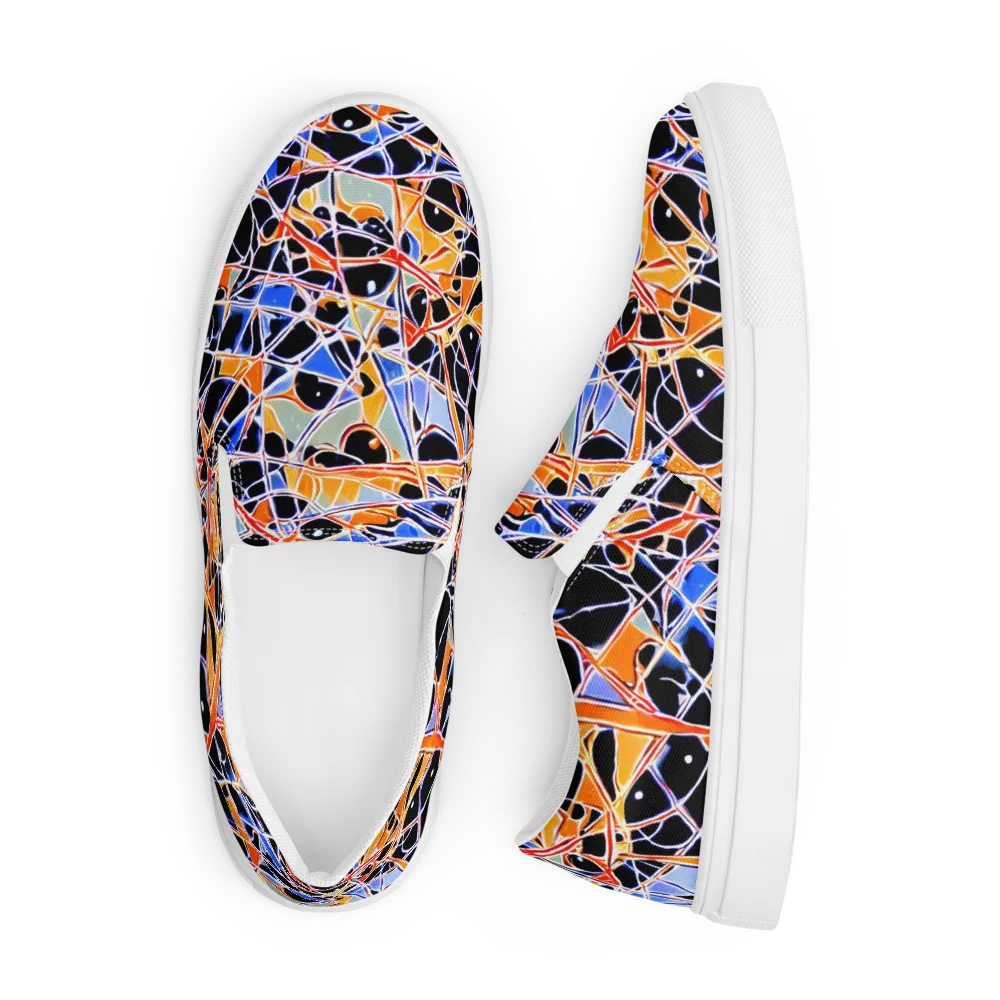 Static Eclipse on Men's Slip-On Canvas Shoes — Front