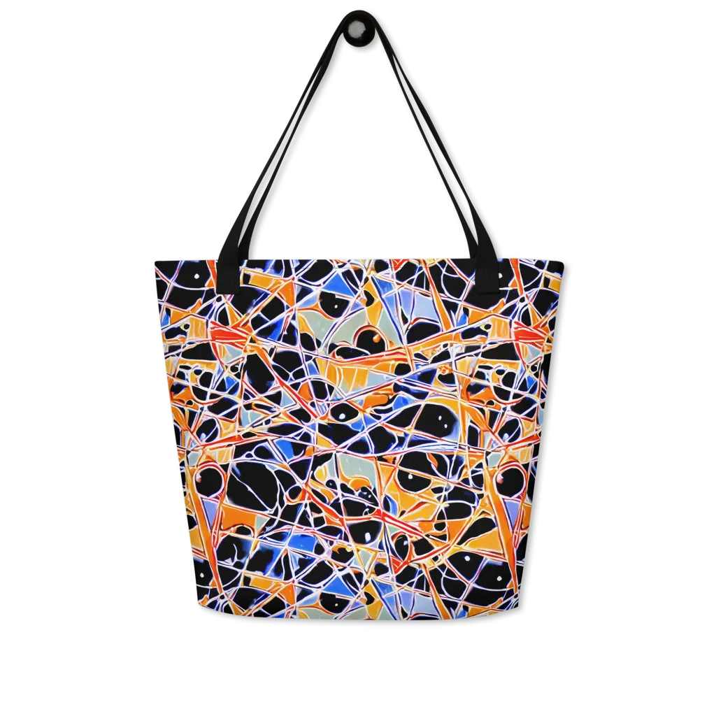 Static Eclipse on Large Tote Bag W/ Pocket — Front