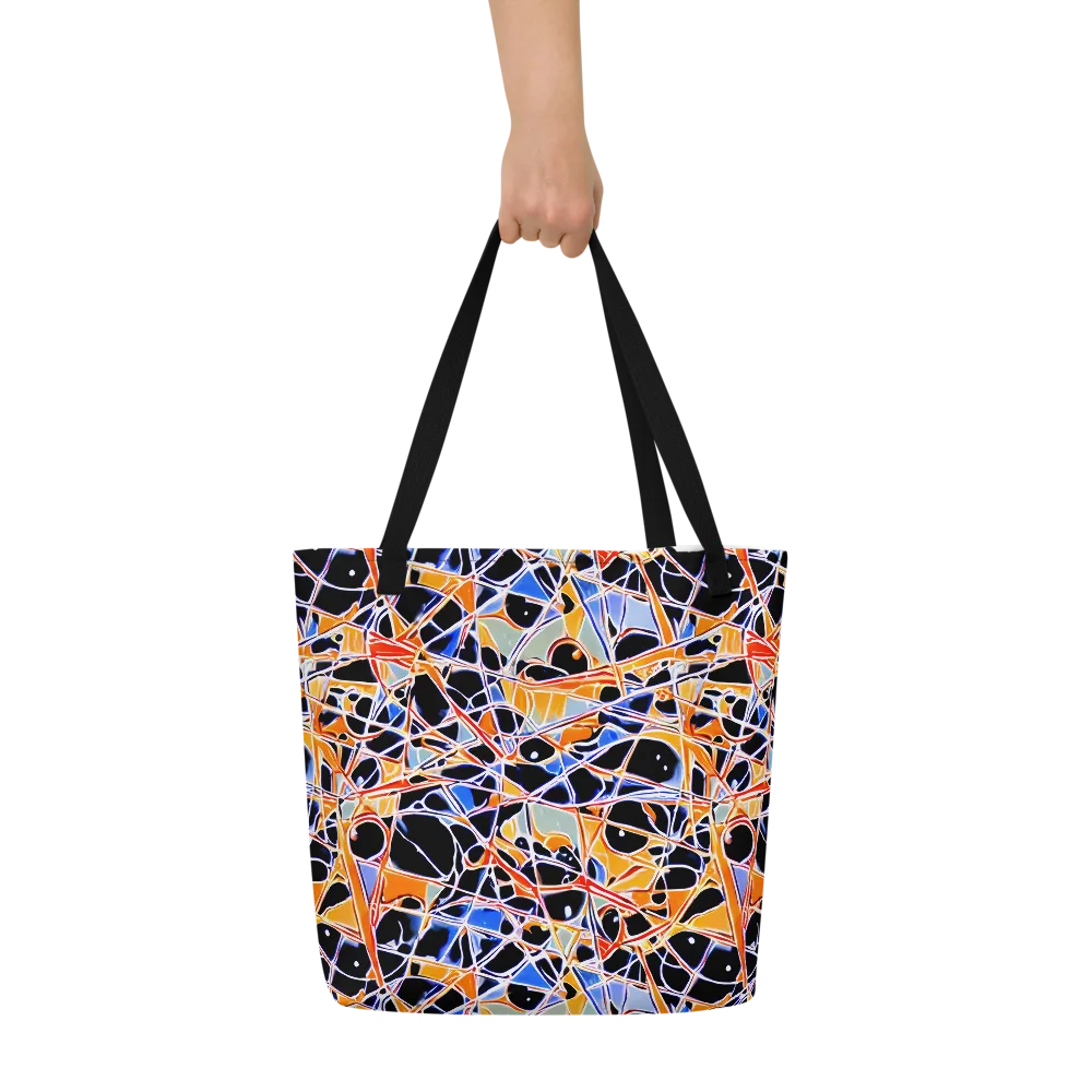 Static Eclipse on Large Tote Bag W/ Pocket — Front