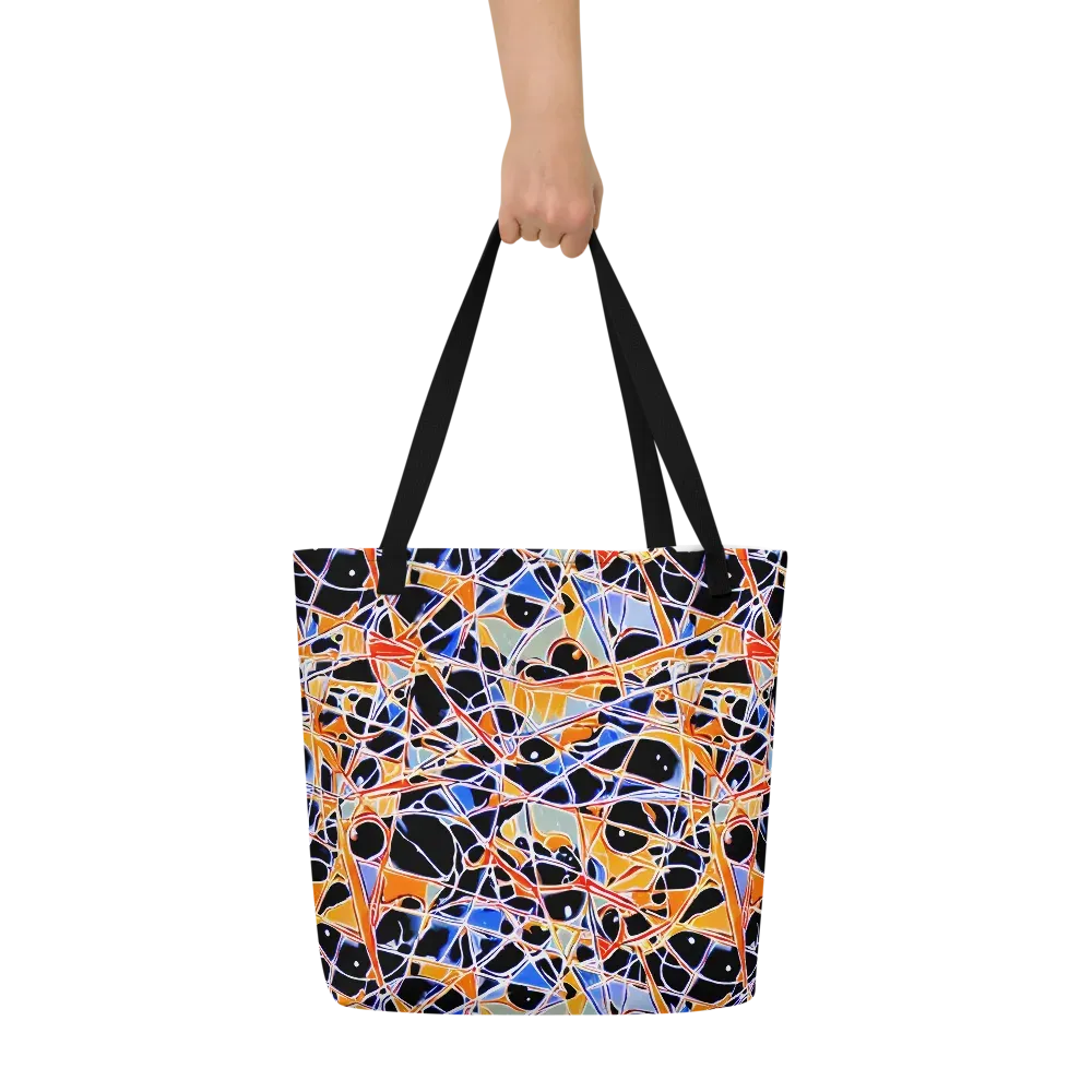 Static Eclipse on Large Tote Bag W/ Pocket — Front