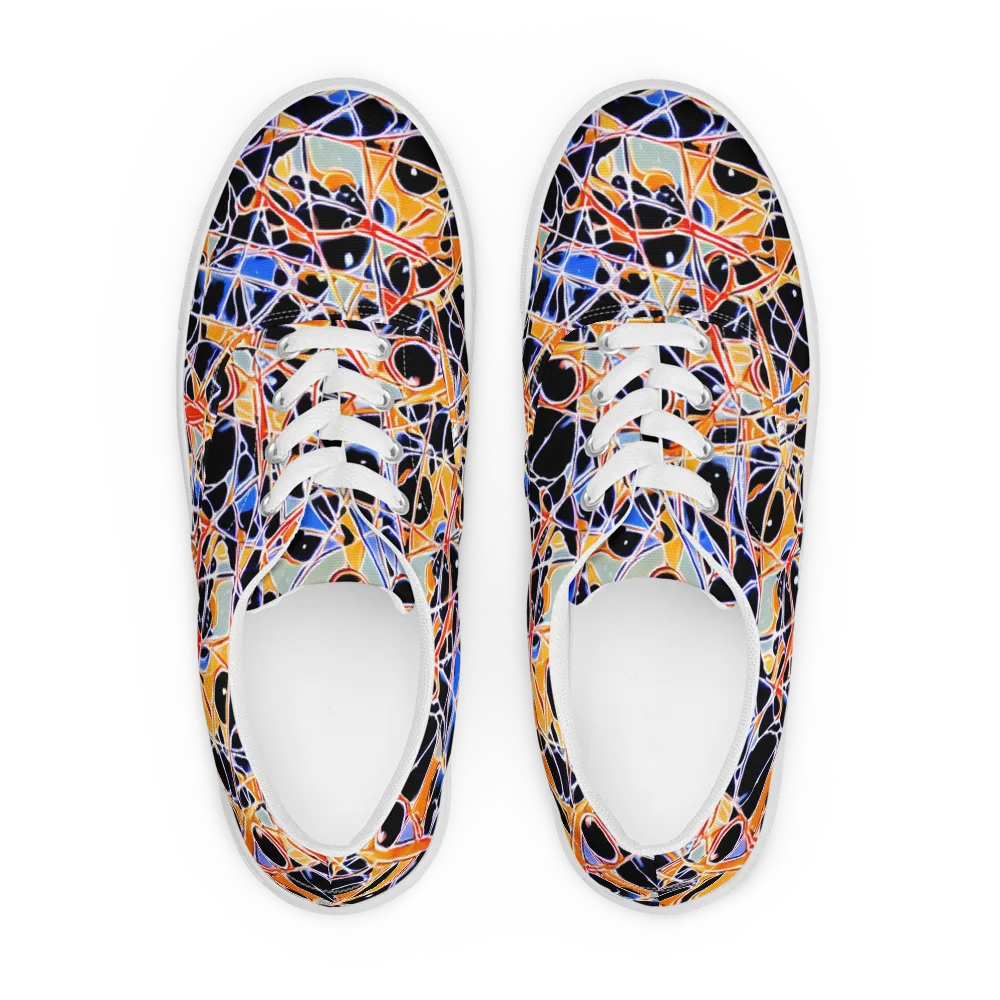 Static Eclipse on Men's Lace-Up Canvas Shoes — Front