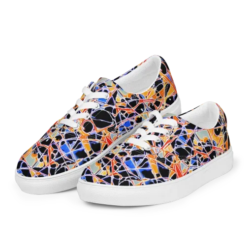 Static Eclipse on a Men's Lace-Up Canvas Shoes