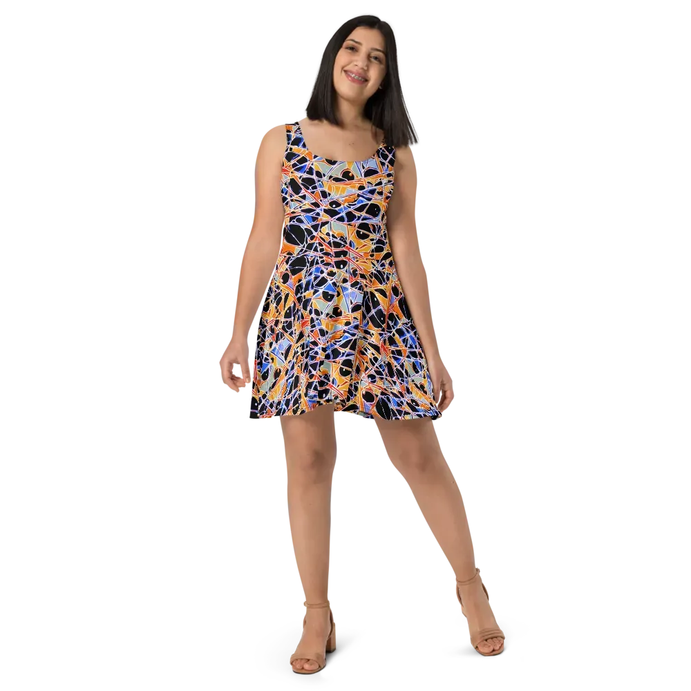 Static Eclipse on Skater Dress — Front