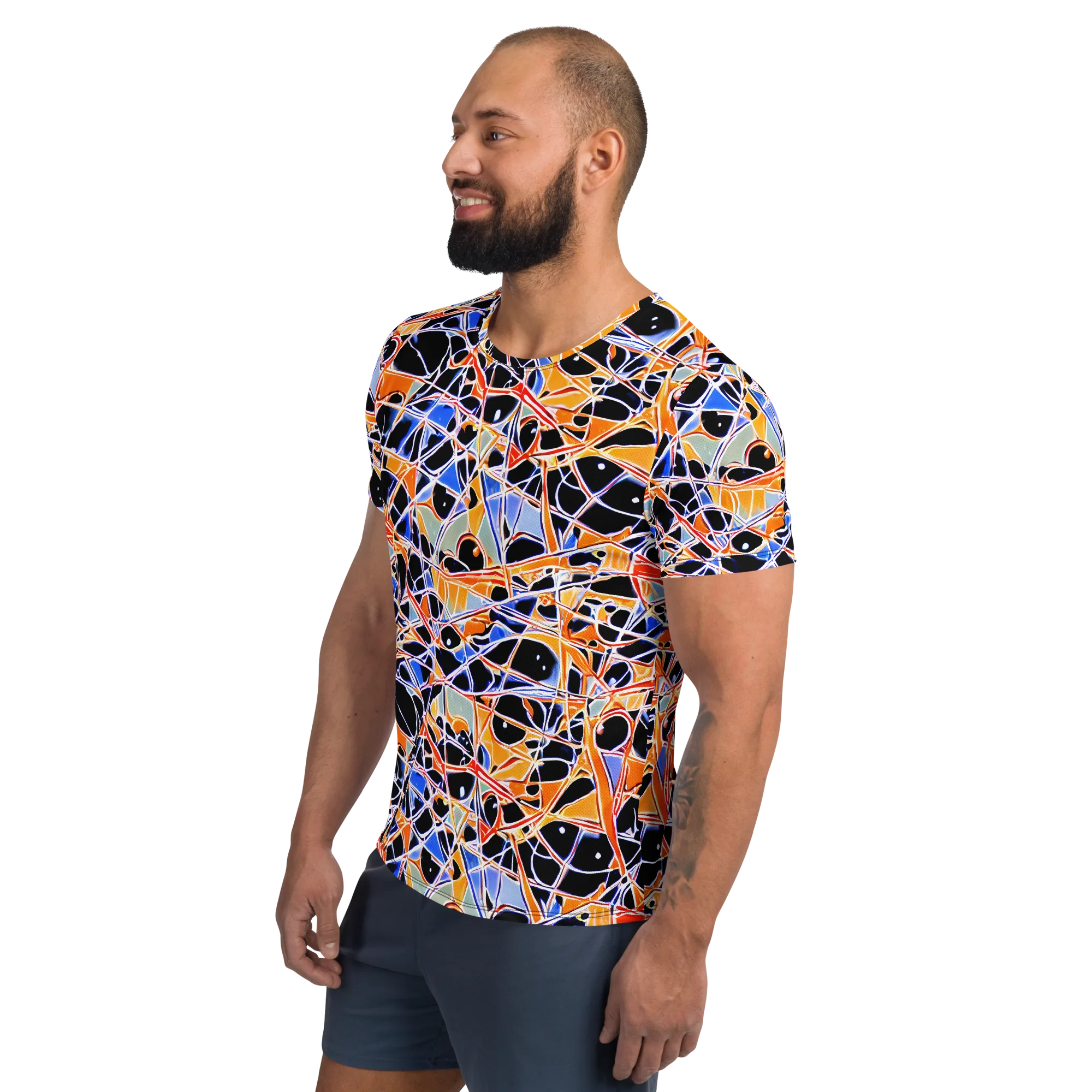 Static Eclipse on Men's Athletic T-Shirt — Left