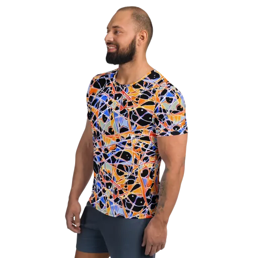 Static Eclipse on a Men's Athletic T-Shirt