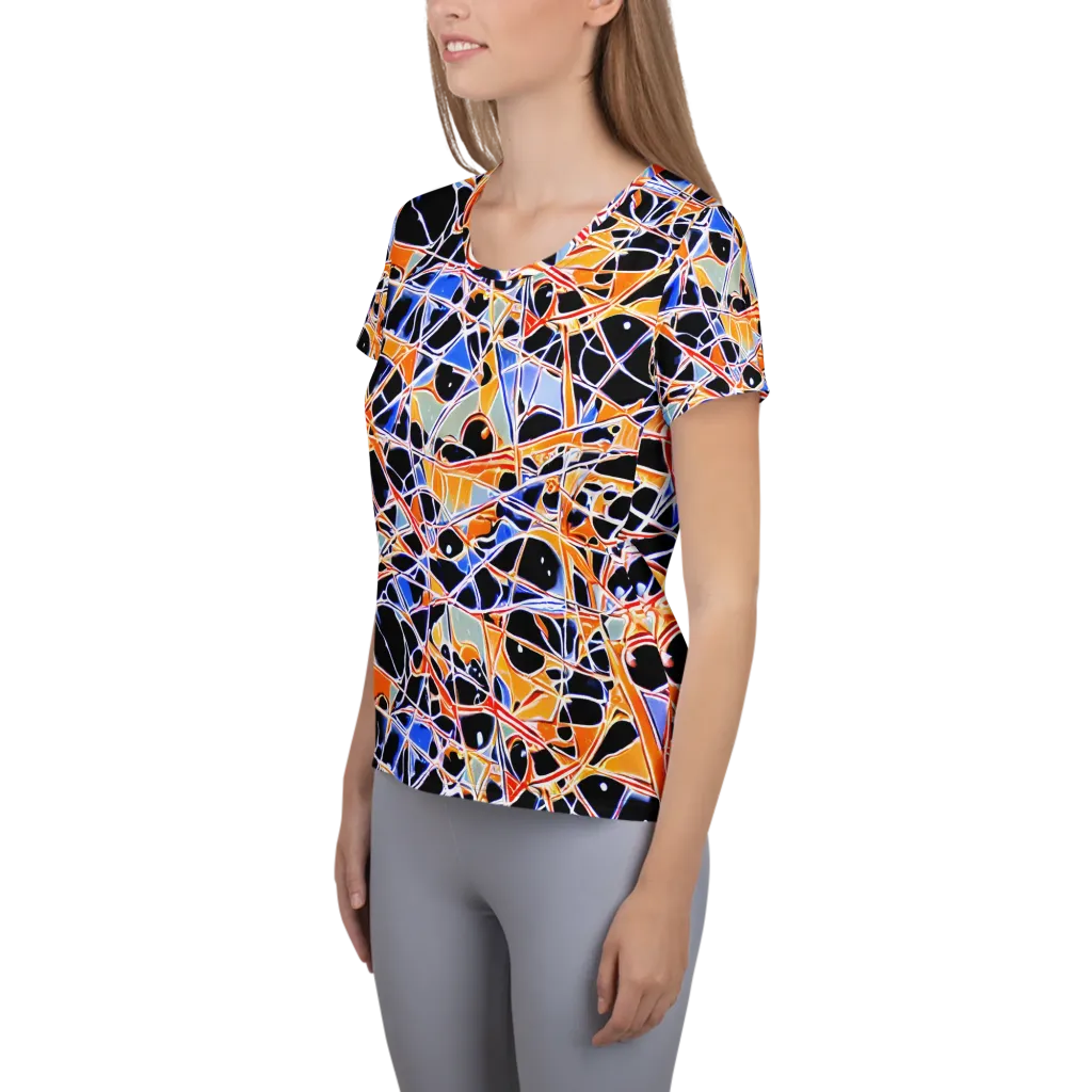 Static Eclipse on Women's Athletic T-Shirt — Left