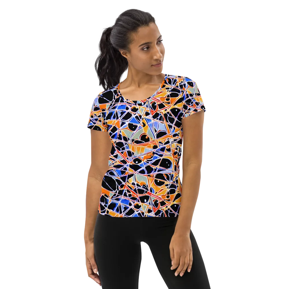 Static Eclipse on Women's Athletic T-Shirt — Front