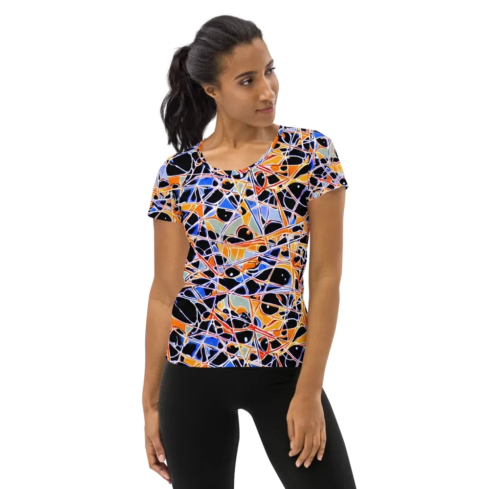 Static Eclipse on Women's Athletic T-Shirt — Front
