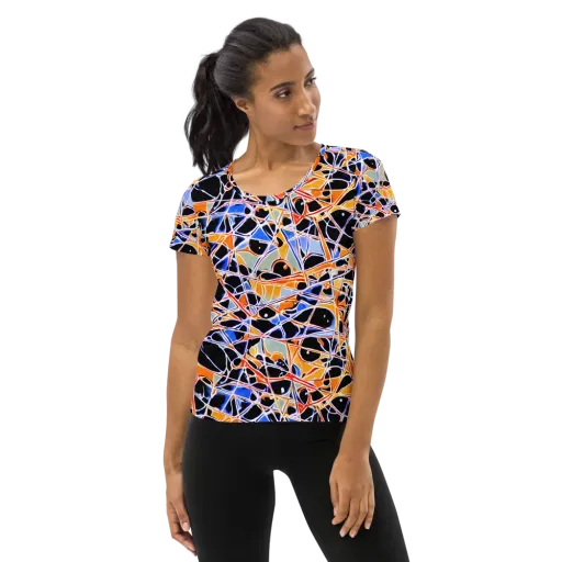 Static Eclipse on a Women's Athletic T-Shirt