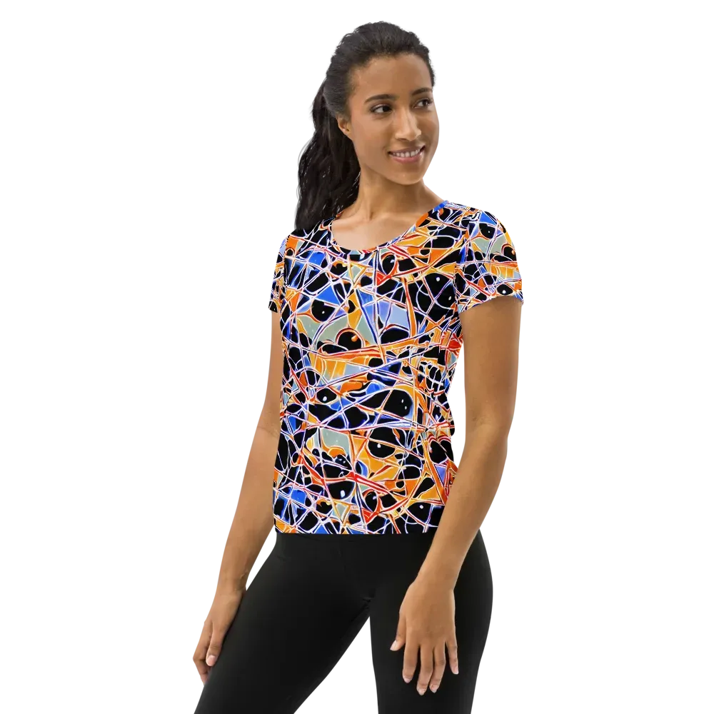 Static Eclipse on Women's Athletic T-Shirt — Left