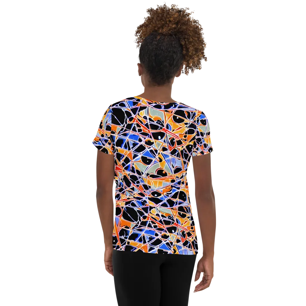 Static Eclipse on Women's Athletic T-Shirt — Back