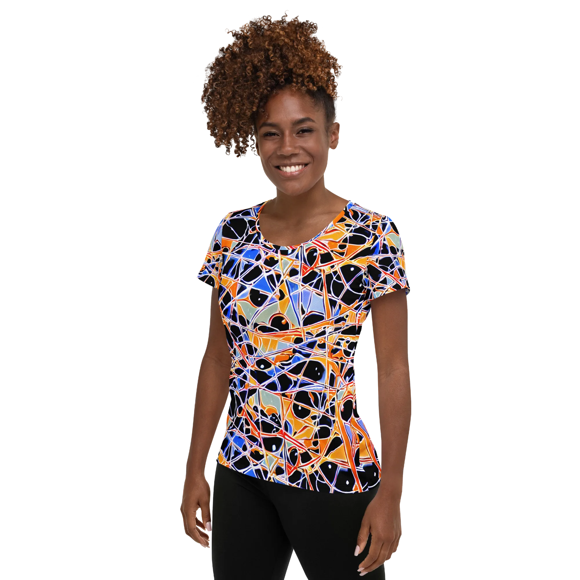 Static Eclipse on Women's Athletic T-Shirt — Left