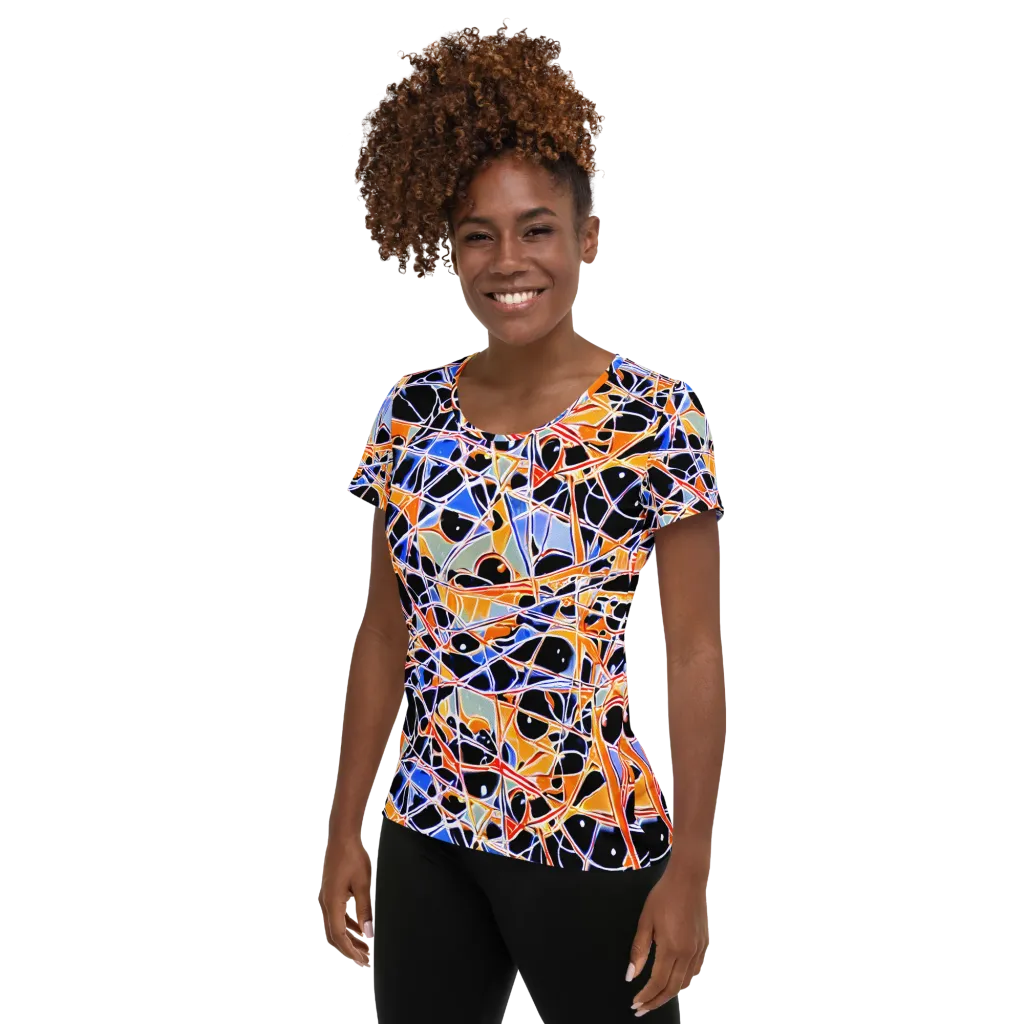 Static Eclipse on Women's Athletic T-Shirt — Left