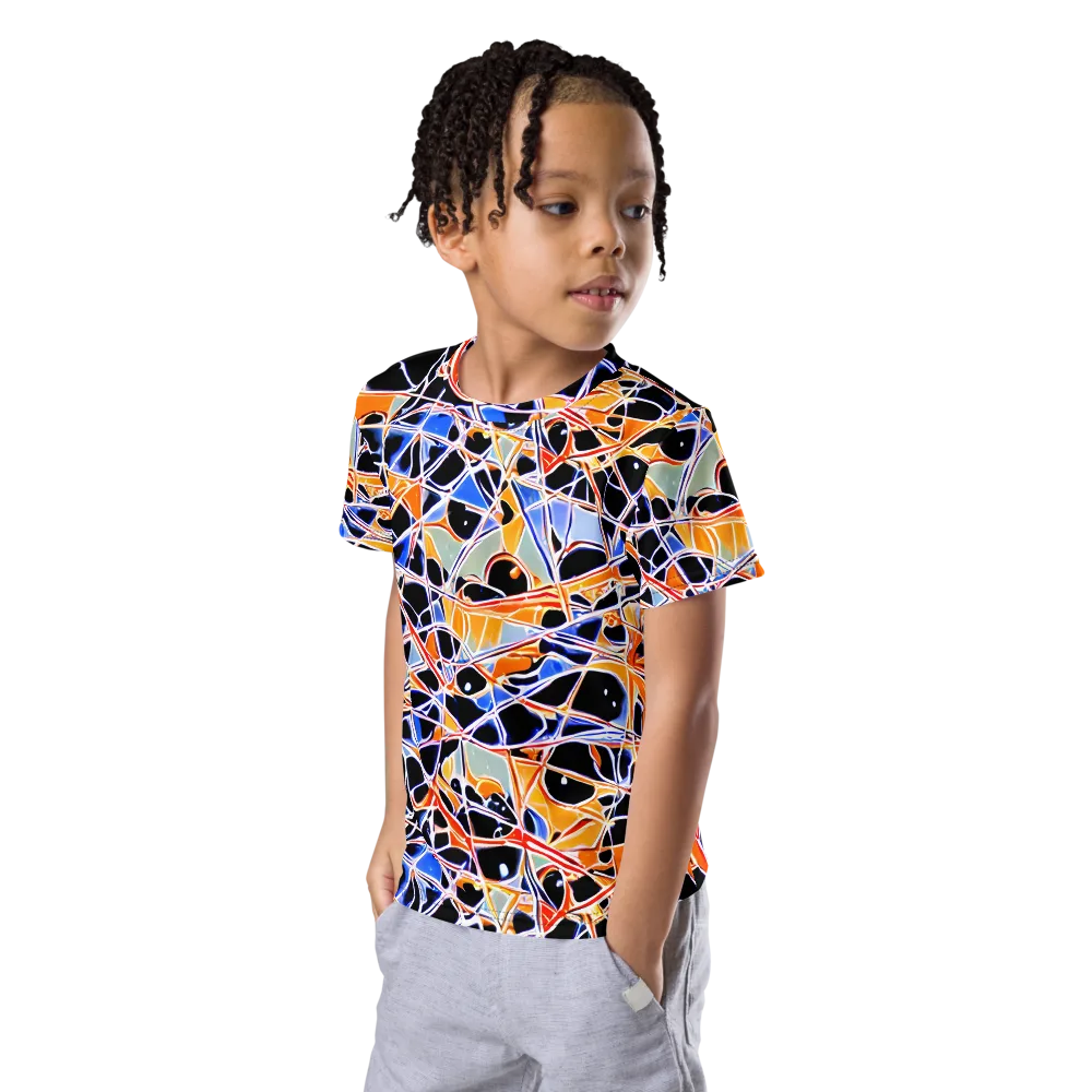 Static Eclipse on Kids Crew Neck T-Shirt — Left Front