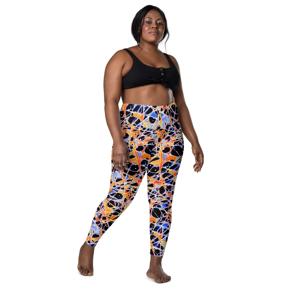 Static Eclipse on Leggings with Pockets — Front