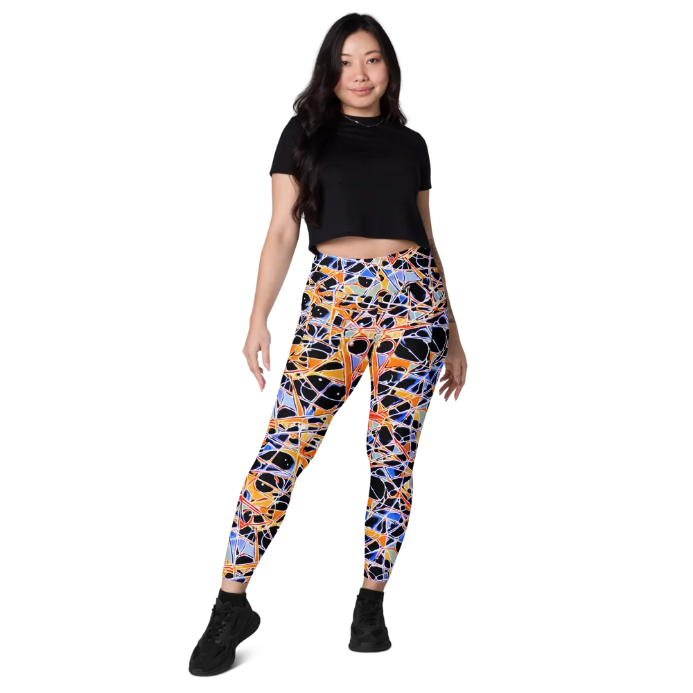 Static Eclipse on Leggings with Pockets — Front