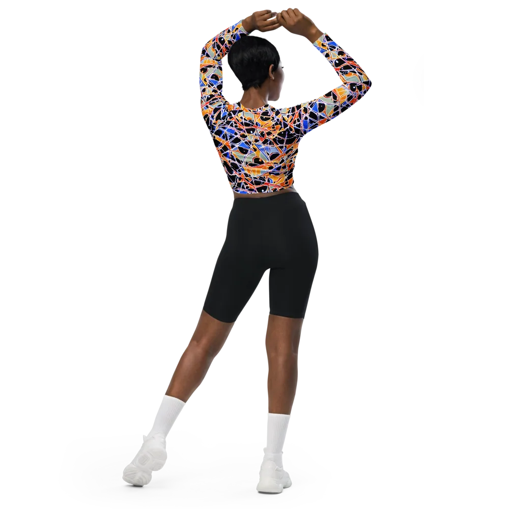 Static Eclipse on Long Sleeve Crop Top — Back