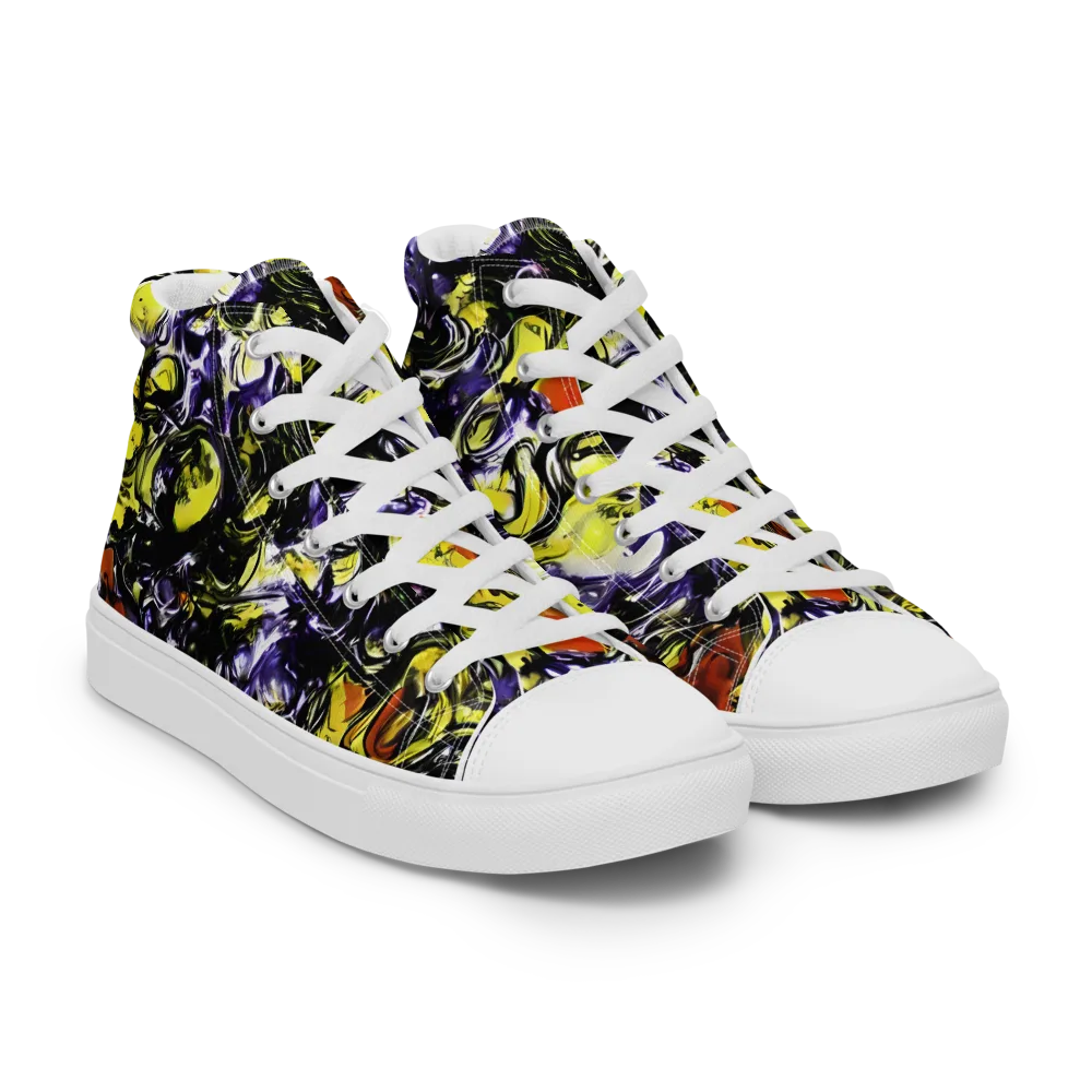 Citron Tempest on Men's High Top Canvas Shoes — Right Front
