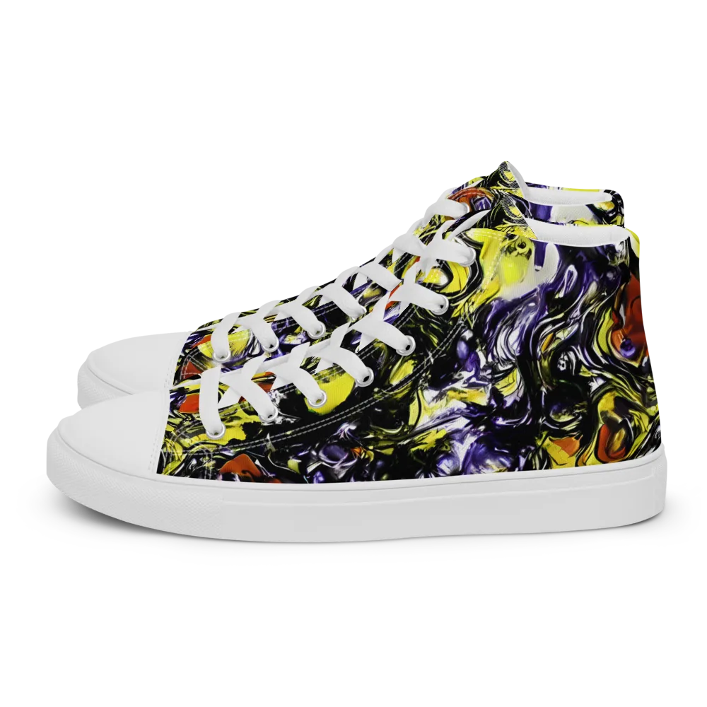 Citron Tempest on Men's High Top Canvas Shoes — Left