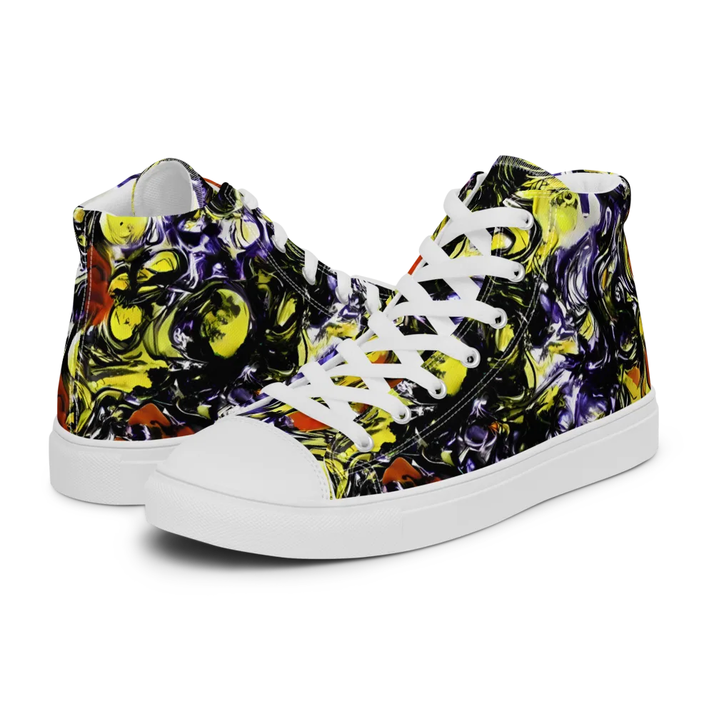 Citron Tempest on Men's High Top Canvas Shoes — Left