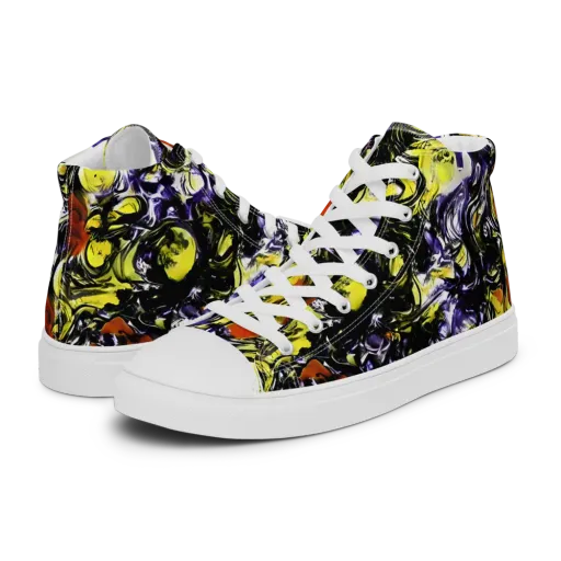 Citron Tempest on a Men's High Top Canvas Shoes
