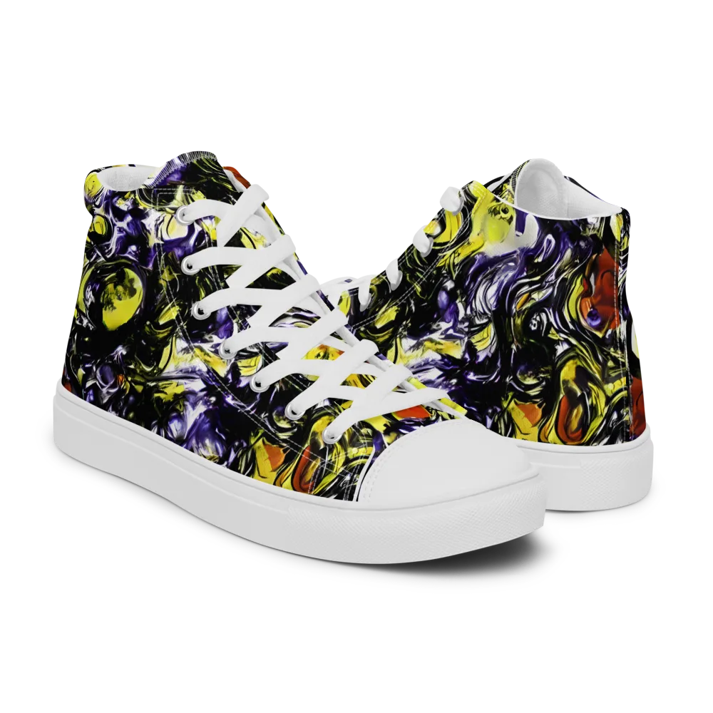 Citron Tempest on Men's High Top Canvas Shoes — Right