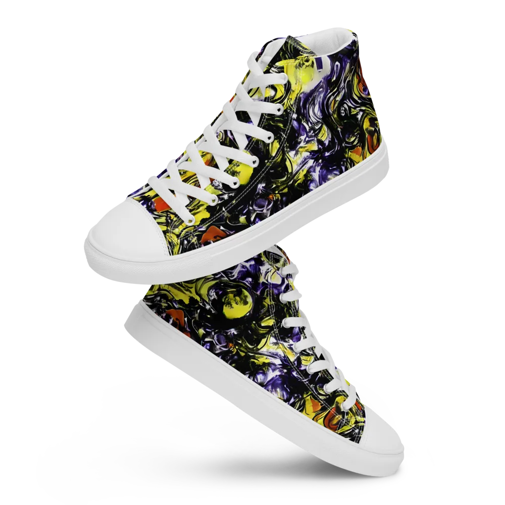 Citron Tempest on Men's High Top Canvas Shoes — Front