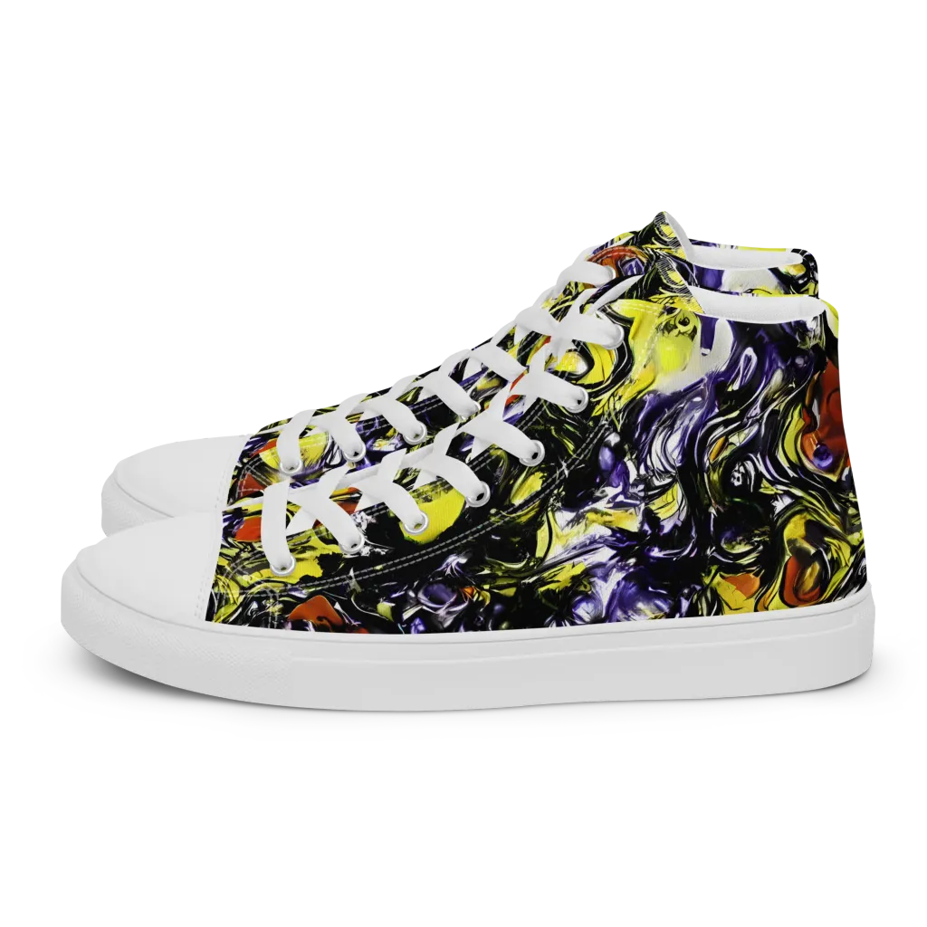 Citron Tempest on Women's High Top Canvas Shoes — Left