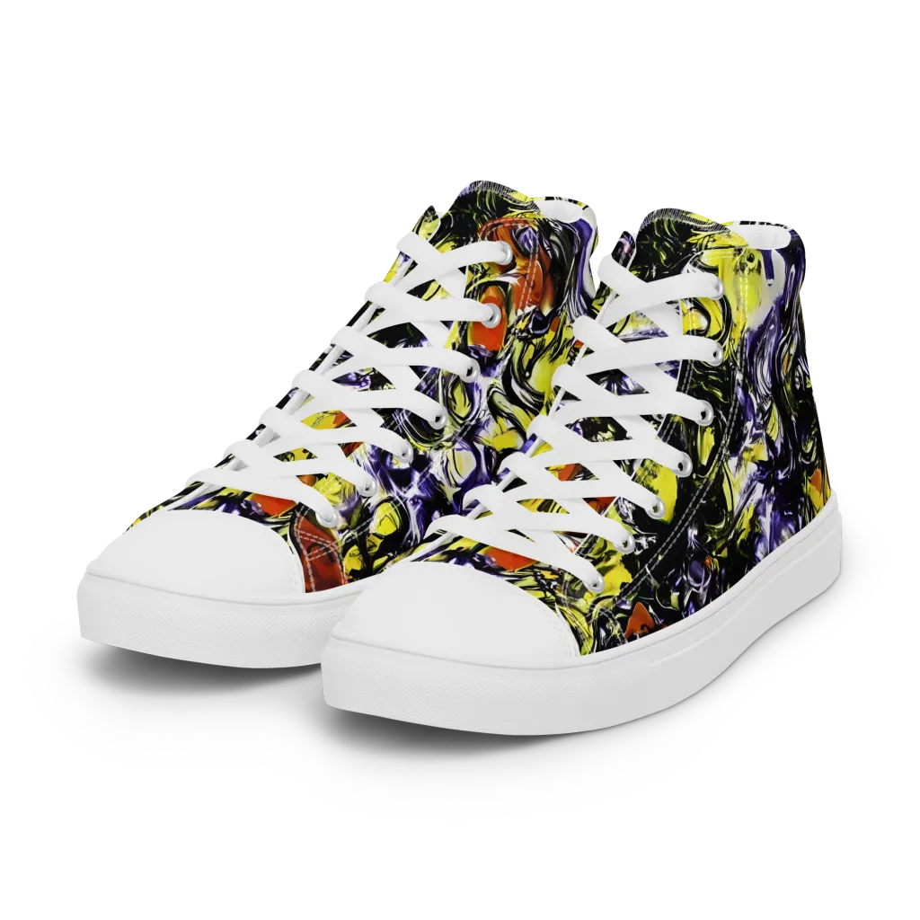 Citron Tempest on Women's High Top Canvas Shoes — Left Front
