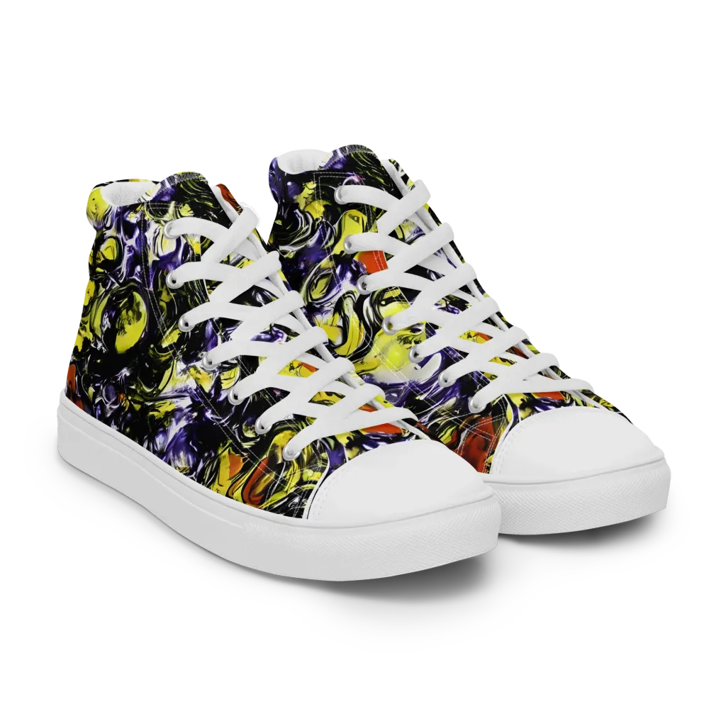 Citron Tempest on Women's High Top Canvas Shoes — Right Front