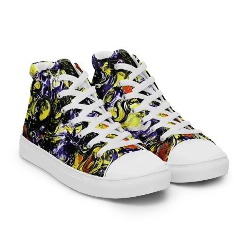 Citron Tempest on a Women's High Top Canvas Shoes