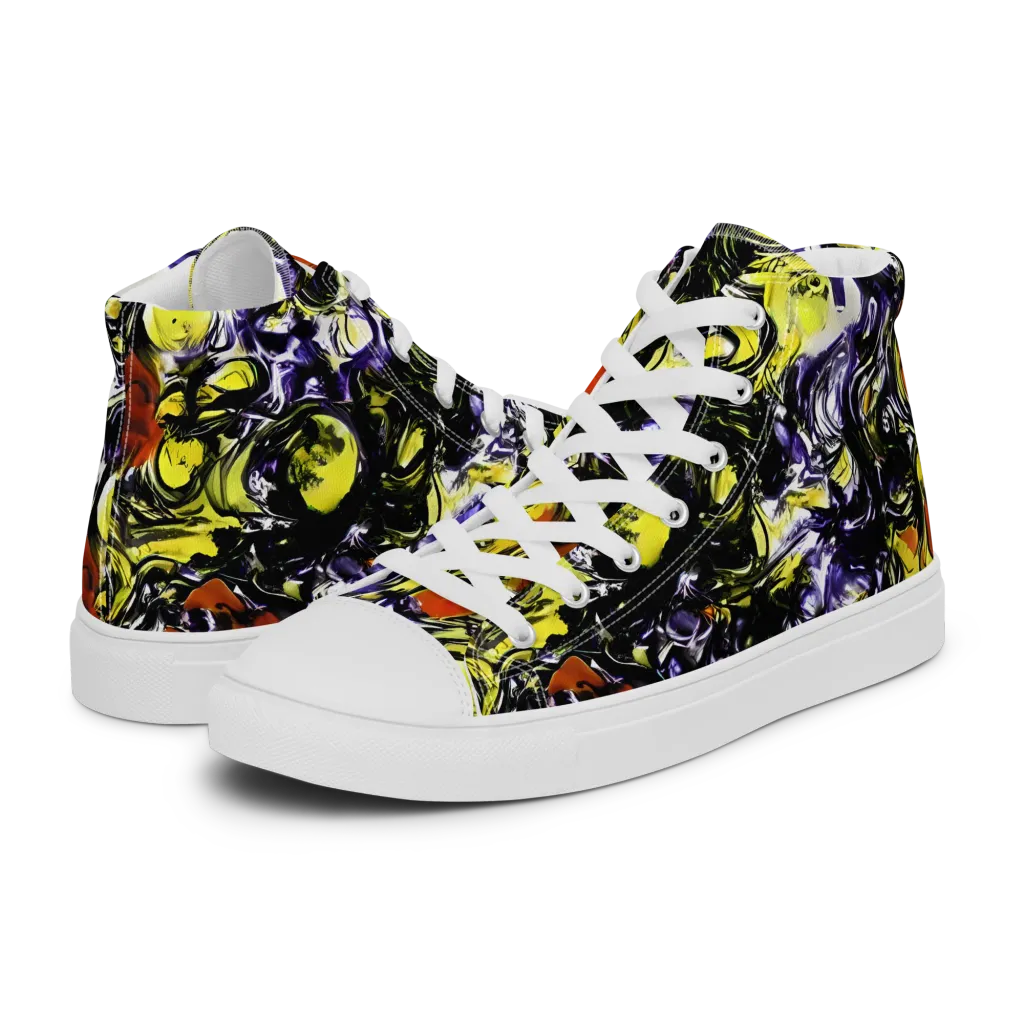 Citron Tempest on Women's High Top Canvas Shoes — Left