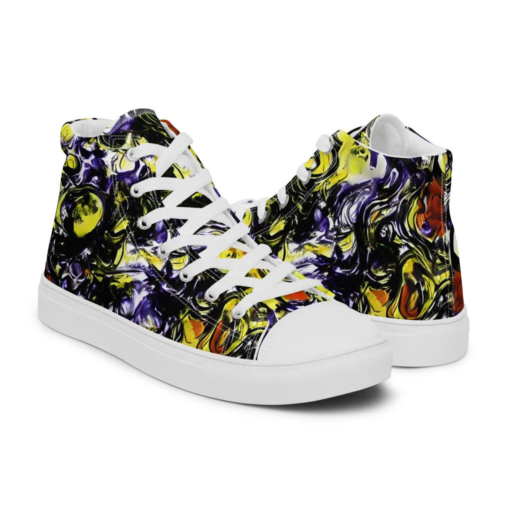 Citron Tempest on Women's High Top Canvas Shoes — Right