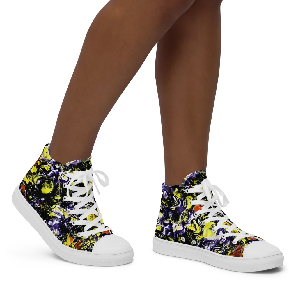 Citron Tempest on Women's High Top Canvas Shoes — Right
