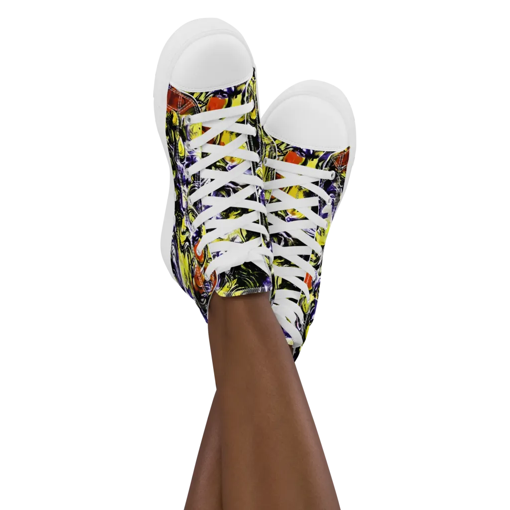Citron Tempest on Women's High Top Canvas Shoes — Front