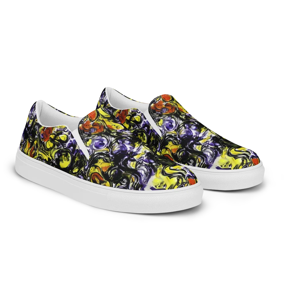 Citron Tempest on Men's Slip-On Canvas Shoes — Right Front