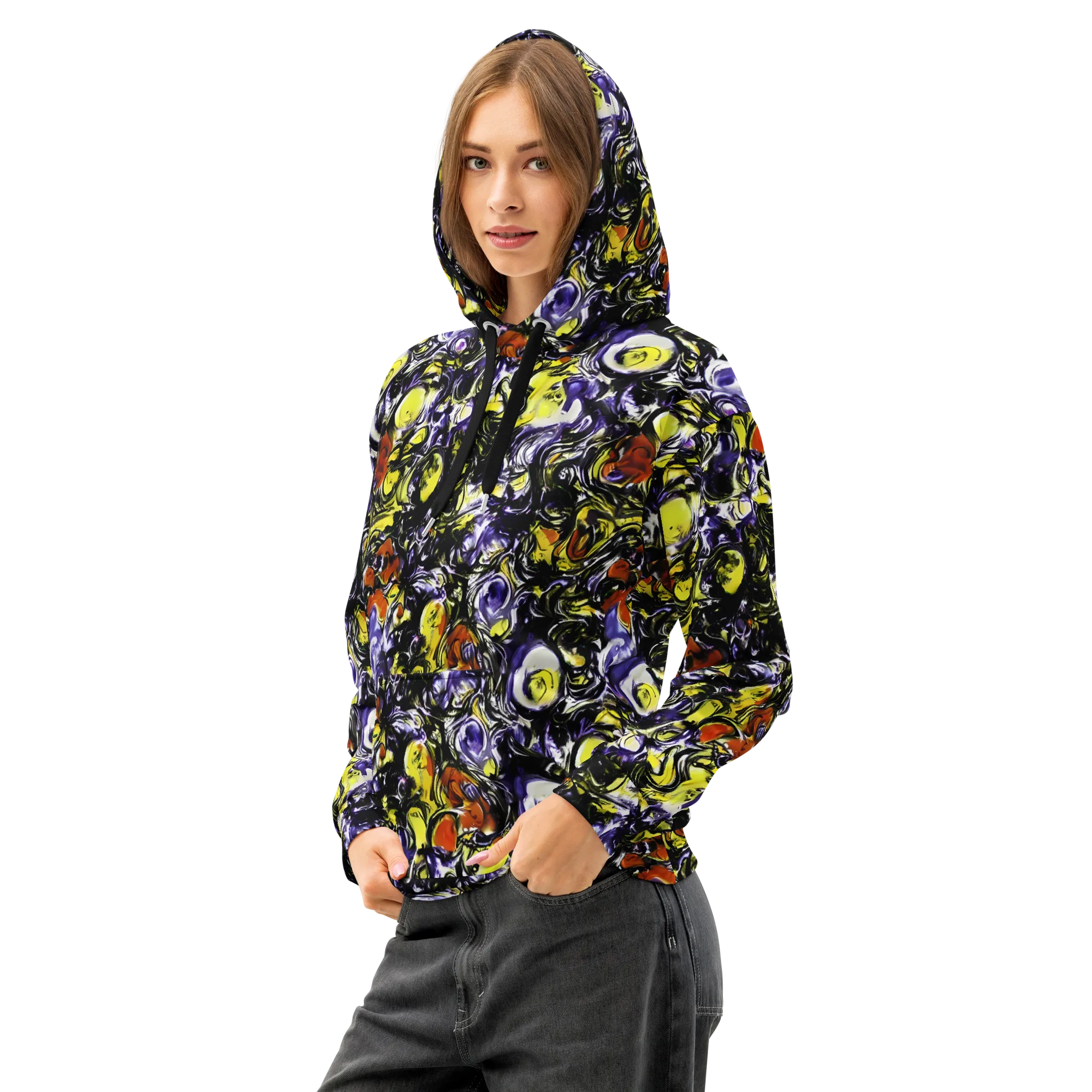 Citron Tempest on Cotton Hoodie — Left Front