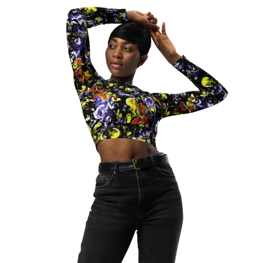 Citron Tempest on a Long Sleeve Crop Top