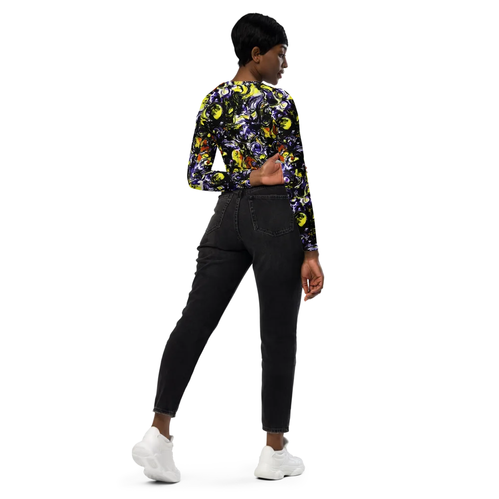Citron Tempest on Long Sleeve Crop Top — Right Back