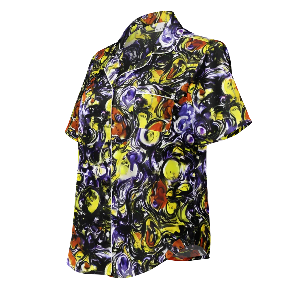 Citron Tempest on Women's Short Sleeve Pajama Top — Left Front