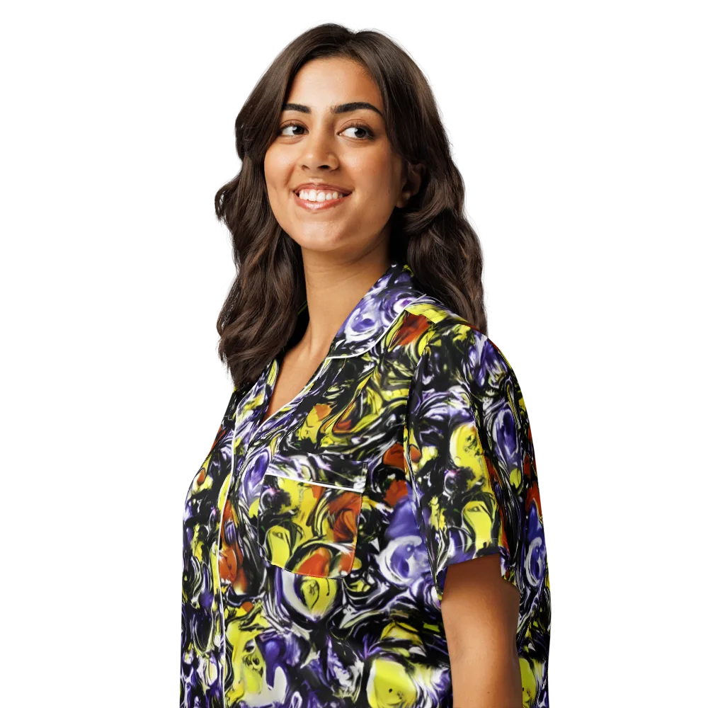 Citron Tempest on Women's Short Sleeve Pajama Top — Left Front