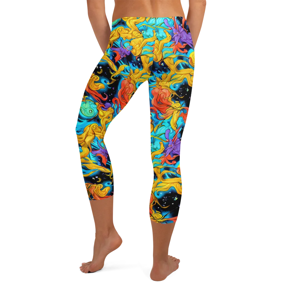 Tidal Dreams on Capri Leggings — Back