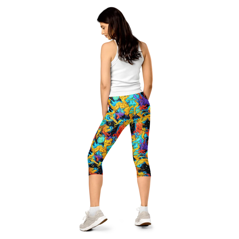 Tidal Dreams on Capri Leggings — Back