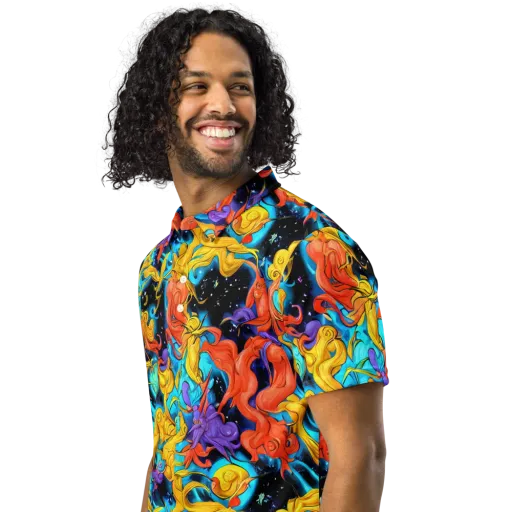 Tidal Dreams on a Men's Slim Fit Polo Shirt