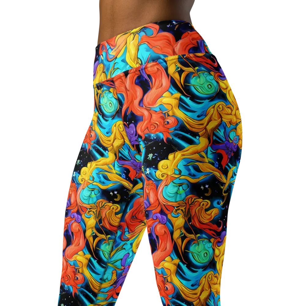Tidal Dreams on Yoga Leggings — Left Front