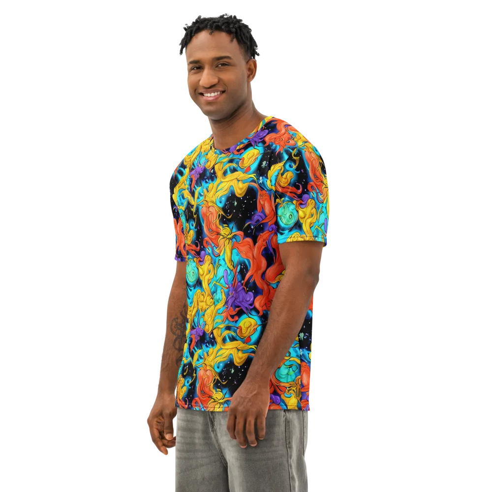 Tidal Dreams on Men's Cotton Crew Neck T-Shirt — Left Front